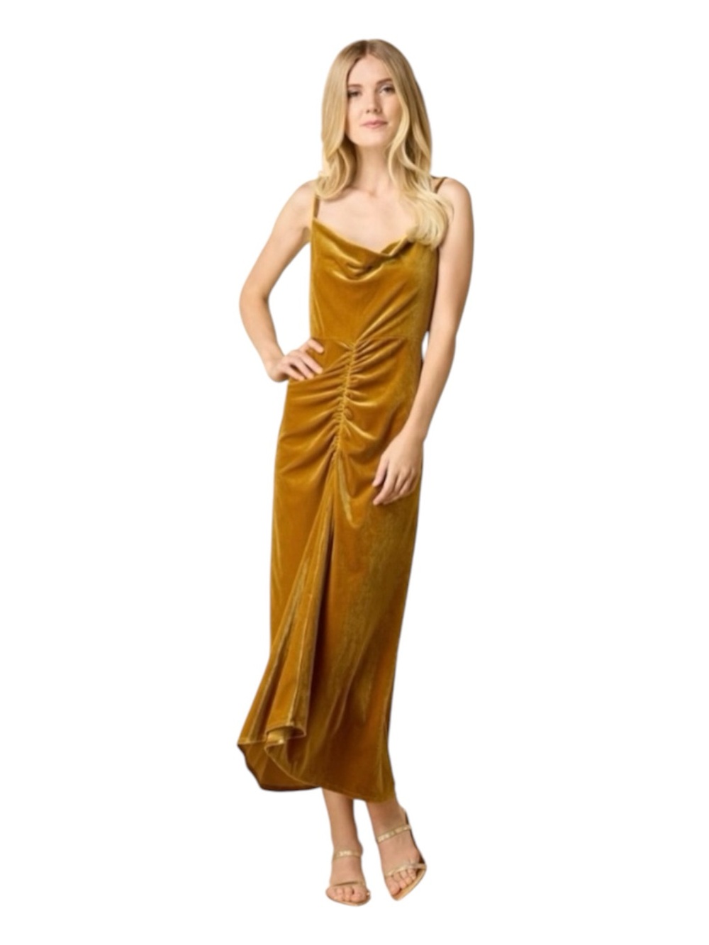 Zarr Collection Ruched Velvet Dress